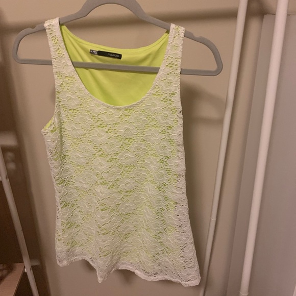 3/$20 Maurices Neon Green w/ Floral Pattern Tank - Picture 1 of 4